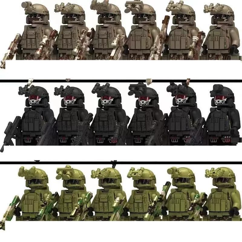 Sada vojenských stavebnic SWAT - policejní vojáci, armádní figurky se zbraněmi, dětská hračka, dárek