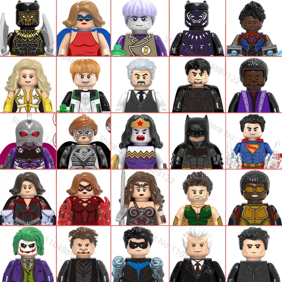 Sada stavebních bloků superhrdinů - Batman Superman akční figurky, montážní hračky, dárek pro děti