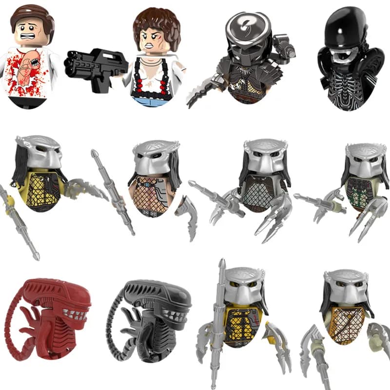 Miniaturní figurky mimozemšťanů, stavební bloky, 3D DIY montážní hračky pro děti, vzdělávací dárková sada