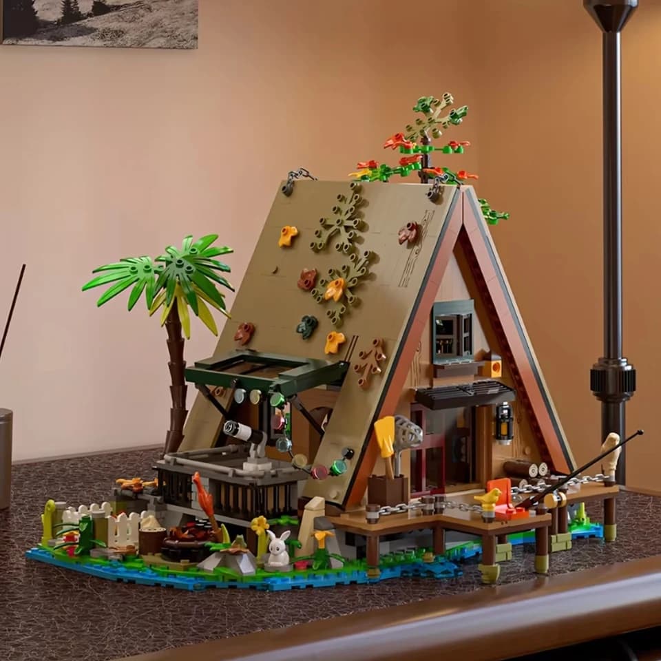 Sada stavebnic Lesní domek na stromě s LED světly - Stavebnice přírodní chatky pro děti a dospělé