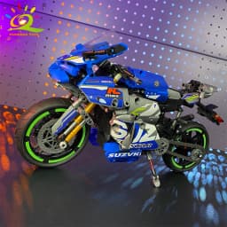 Klasická sada stavebních bloků pro motocykly - Závodní motorka, stavebnice pro děti a dospělé, modelová sada pro město - náhled 5