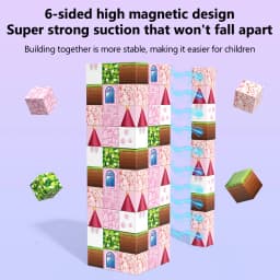 Sada magnetických stavebních bloků Castle - vzdělávací STEM hračka pro děti od 3 let - kreativní hra - náhled 3
