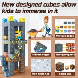 Magnetické stavební bloky STEM hračky pro děti 3+ Vzdělávací kostka Sada DIY modely Vzdělávací dárek - náhled 4