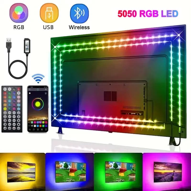 USB LED páskové osvětlení 5V RGB Smart Bluetooth WiFi Alexa ovládání TV podsvícení pokojová nástěnná dekorace