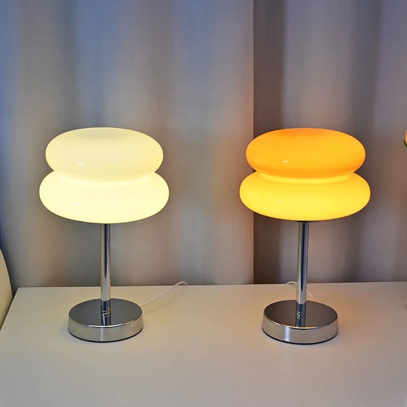 LED stolní lampa se stmívačem - skleněná noční lampa do ložnice a obývacího pokoje