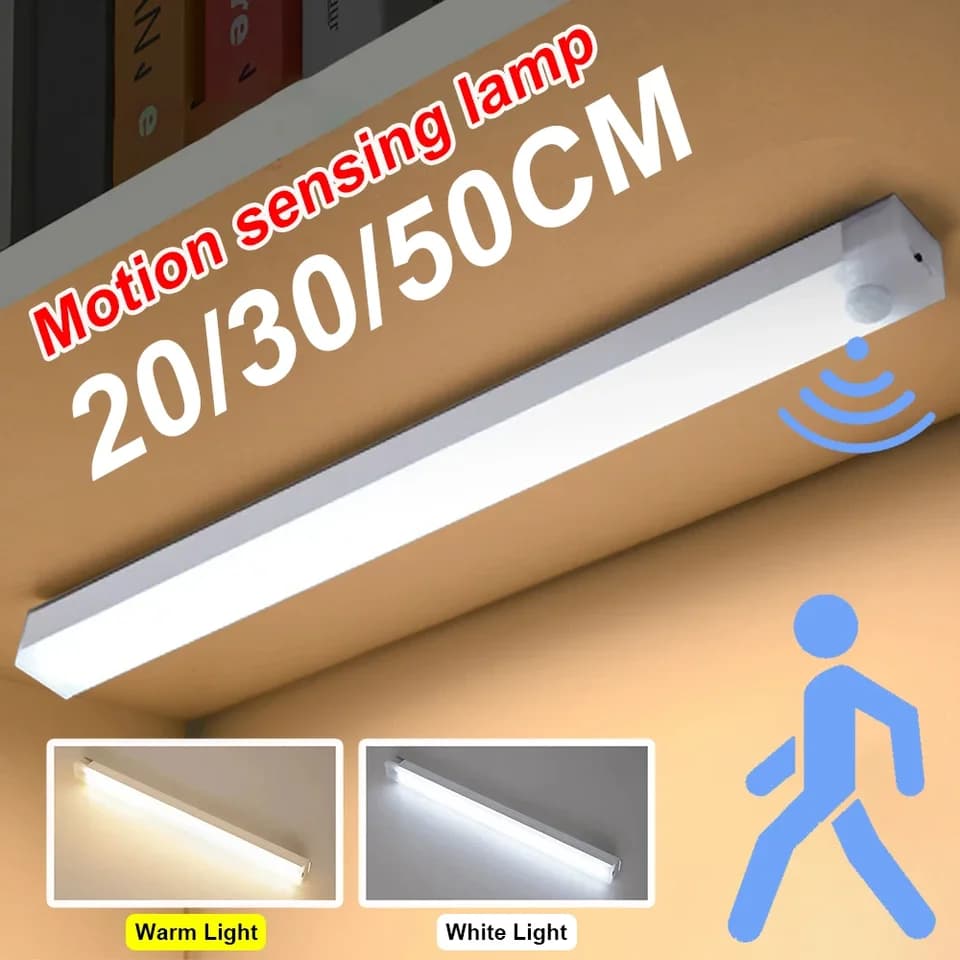 Bezdrátové LED světlo s pohybovým senzorem - dobíjecí noční světlo s USB-C pro schody do kuchyňské linky