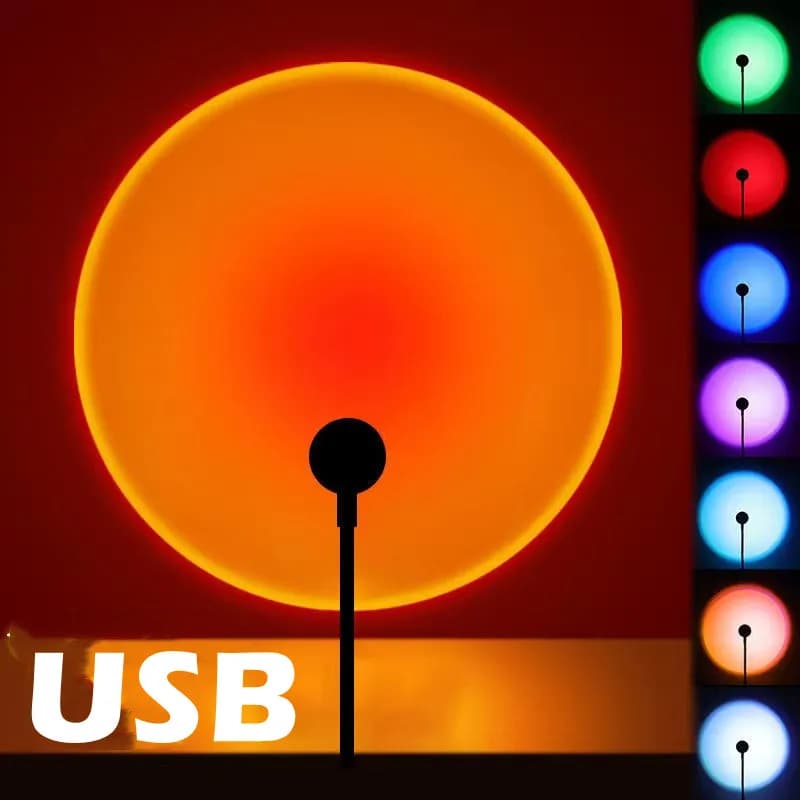 USB lampa na západ slunce projektor LED náladové světlo domácí dekorace noční světlo fotografie nástěnné osvětlení