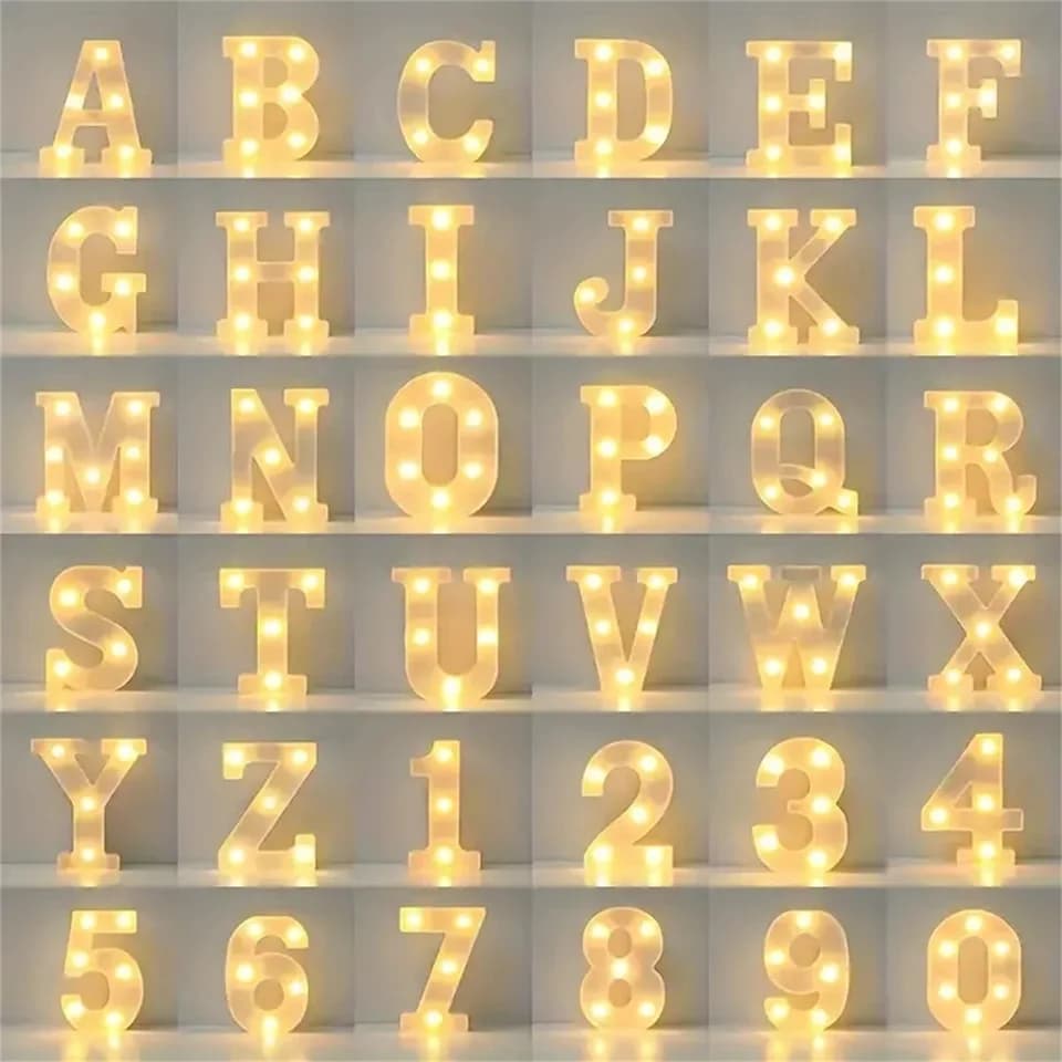 16cm LED světlo s písmeny - osvětlené noční světlo s čísly pro domácí bar, svatbu, narozeninovou párty, dekoraci