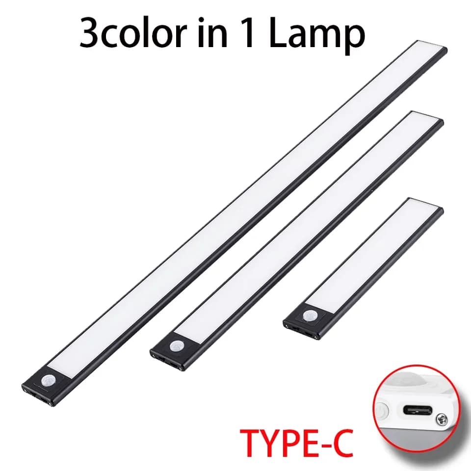 Bezdrátové LED osvětlení skříňky s čidlem pohybu, USB, osvětlení pod skříňku, kuchyň, ložnice, šatní skříň