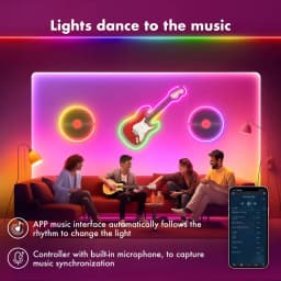 RGB LED neonová lanová světla 40M vodotěsná hudební synchronizace s aplikací dálkové ovládání vnitřní a venkovní páska - náhled 6