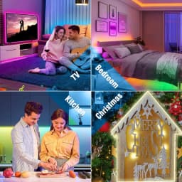 RGB LED neonová lanová světla 40M vodotěsná hudební synchronizace s aplikací dálkové ovládání vnitřní a venkovní páska - náhled 7