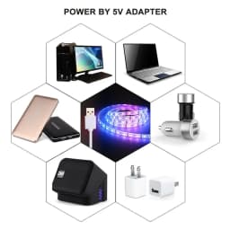 5M USB LED páskové světlo - RGB barevná dekorace pro změnu barvy do ložnice, kuchyně, podsvícení TV - náhled 3