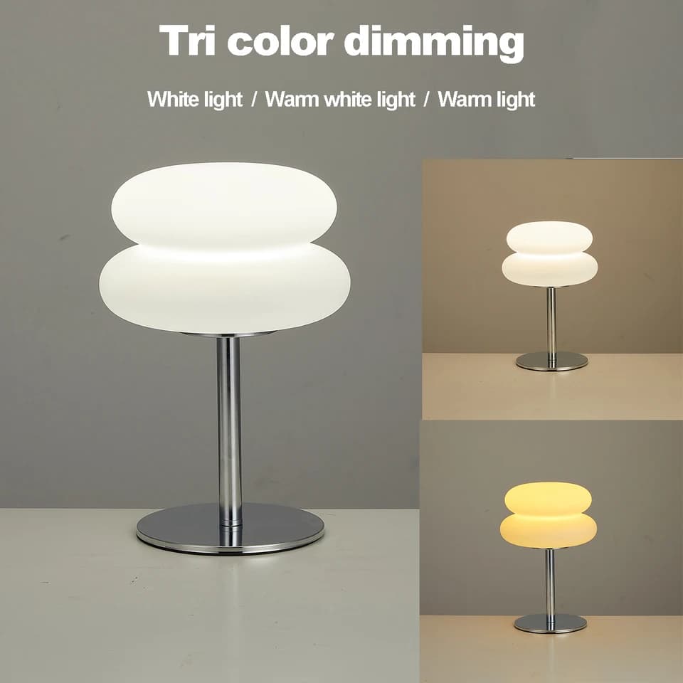 LED stolní lampa s USB nabíjecím portem - stmívatelné noční světlo se 3 barevnými režimy pro pracovnu v ložnici
