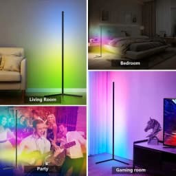 RGB Music Sync stojací lampa - 16M LED stojací světlo s měnícími se barvami do ložnice a obývacího pokoje - náhled 6
