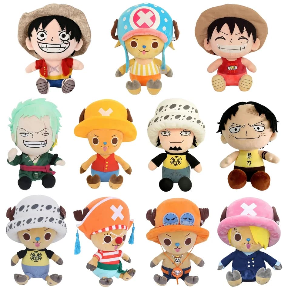 Plyšové hračky One Piece 25cm - Luffy Chopper Ace Zoro Plyšové panenky Dětské vánoční dárky