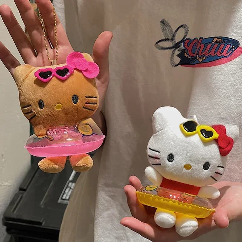 Plyšová klíčenka Hello Kitty s přívěskem, plyšová kočka, klíčenka, taška, přívěsek, dárek pro děti