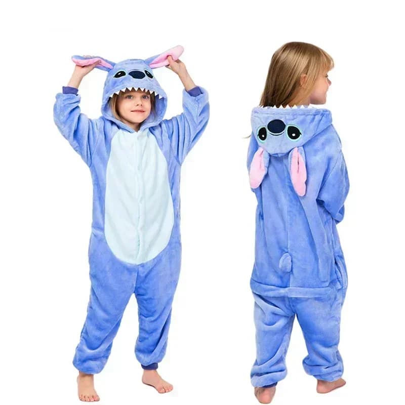 Dětské kreslené plyšové pyžamo Onesie Zimní teplé kigurumi pyžamo na spaní pro chlapce a dívky Vánoční dárek