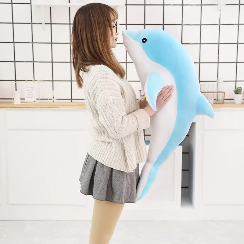 Kawaii delfín plyšová hračka 30-50CM měkký plněný polštářek pro děti a dívky dárek