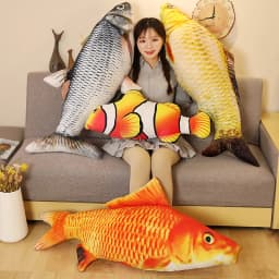 3D realistický plyšový polštář se zlatou rybkou 40-60 cm měkký plyšový polštářek pro děti, dárková hračka - náhled 6