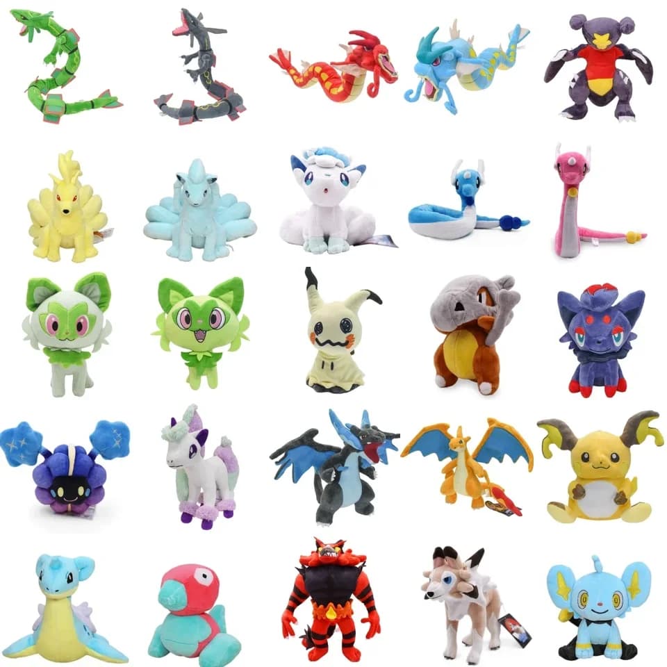 Plyšové hračky Pokémon - Měkká zvířátka Vulpix Ninetales Mimikyu Cubone Garchomp Lapras panenky
