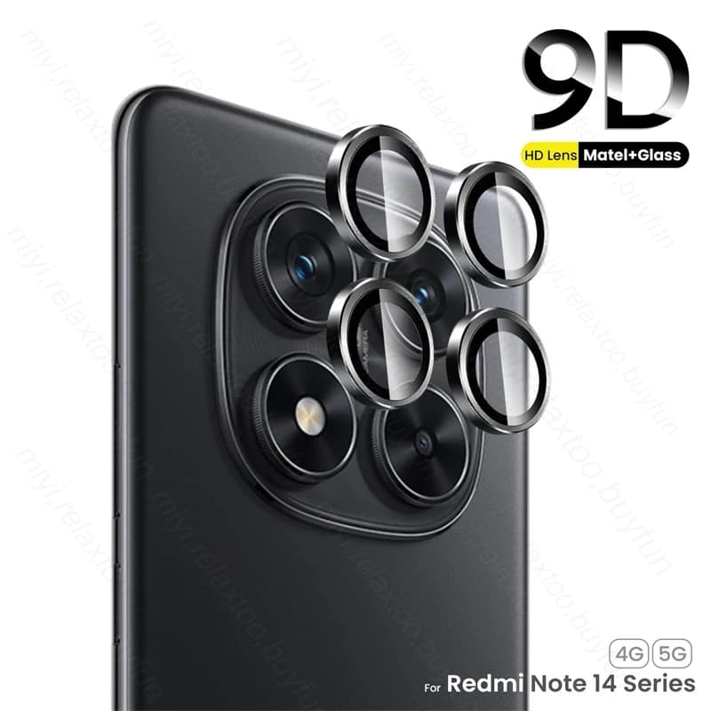 9D zakřivené tvrzené sklo s kovovým kroužkem pro ochranu objektivu fotoaparátu pro smartphone