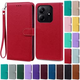 Prémiové kožené pouzdro s odklápěcím krytem pro Redmi Note 14 4G 5G, ochrana telefonu, styl knihy - náhled 2