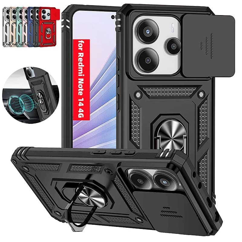 Nárazuvzdorné brnění s magnetickým držákem do auta a ochranou fotoaparátu pro Note 14 4G