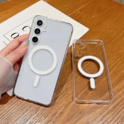 Průhledný magnetický kryt na telefon kompatibilní se Samsung Galaxy S25 S24 S23 S22 S21 A56 nárazuvzdorný kryt - náhled 7