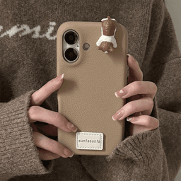 Kožený kryt s 3D kresleným motivem kočky a ryby pro iPhone 16 15 14 13 12 Pro Max, měkký zadní kryt - náhled 6