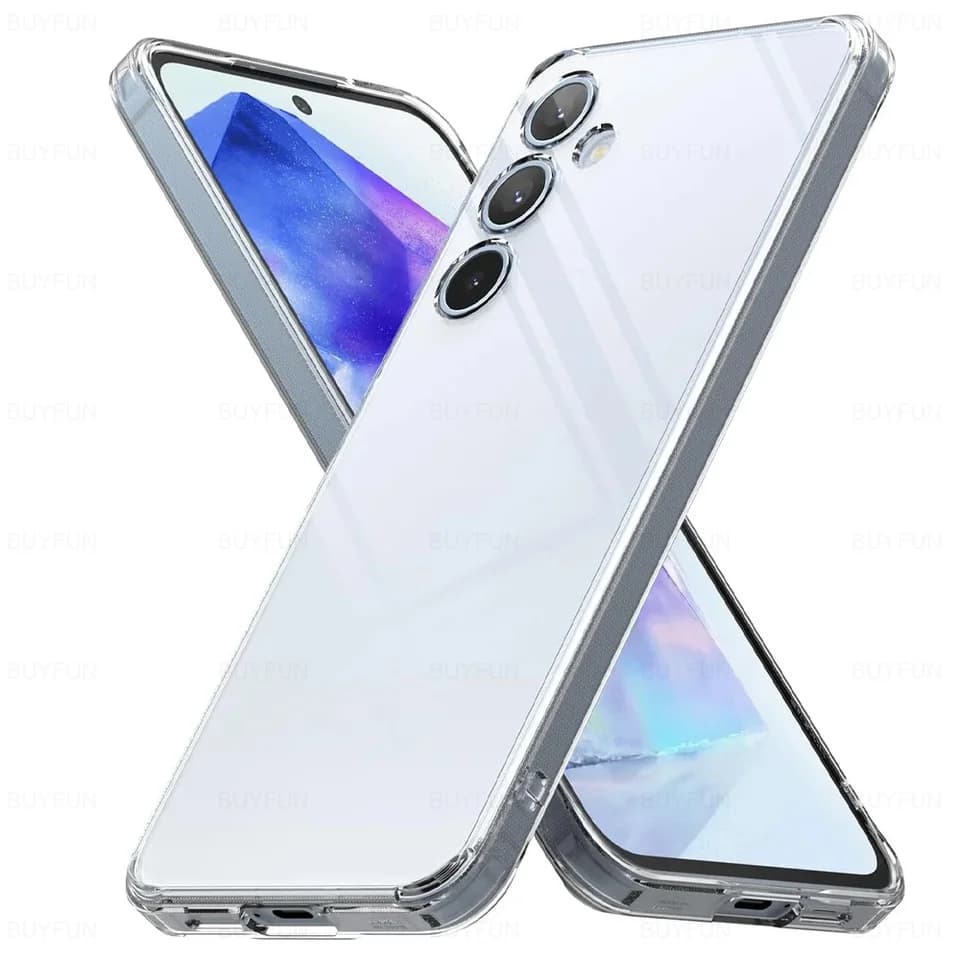 Průhledný silikonový kryt na telefon, nárazuvzdorný kryt pro Galaxy A Series A55 A56 A35 A26 A25 A17 A16 A15 A06