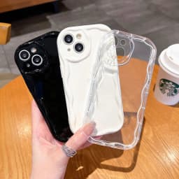 Průhledný silikonový kryt na telefon s vlnovým vzorem pro iPhone 16 15 14 13 12 11 Pro Max XR XS SE Soft - náhled 3