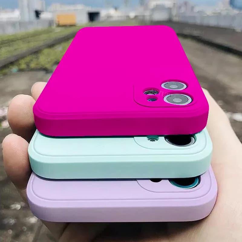 Silikonový kryt z tekutého silikonu pro iPhone 15, 14, 13, 12, 11, Pro Max, Mini Plus X XS, měkký růžový