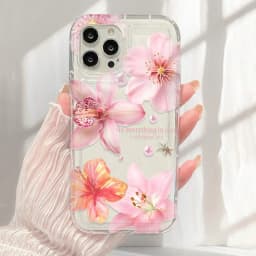 Průhledný nárazuvzdorný TPU kryt na telefon s květinovým vzorem pro iPhone 17 16 15 14 13 12 11 XS XR 8 7 Plus - náhled 3