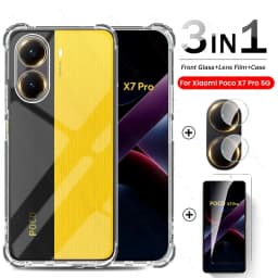 Měkké TPU pouzdro + ochranný kryt displeje + sklo fotoaparátu pro Poco X7 Pro 5G - náhled 2