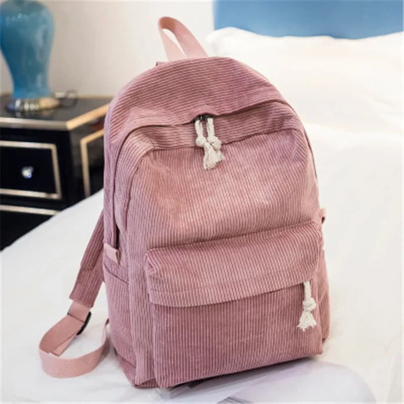 Školní batoh Corduroy Anti-Theft - unisex školní taška pro studenty a teenagery