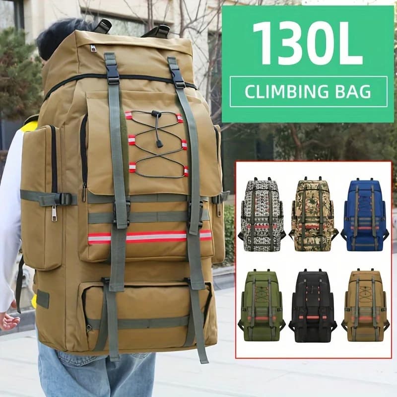 130L velký turistický batoh pro muže, kempingový cestovní batoh, venkovní trekkingový batoh Molle Sports Pack