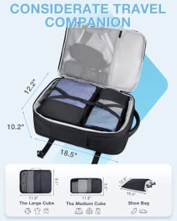 Cestovní batoh na notebook o objemu 40 litrů s balicími kostkami - 17,3" příruční zavazadlo, schváleno pro let - náhled 4