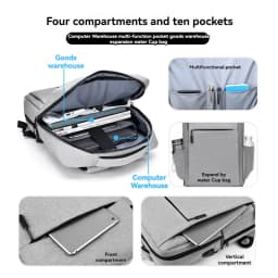 40L batoh na notebook 17 palců USB nabíjecí port cestovní vysokoškolský školní batoh muži ženy odolný - náhled 6