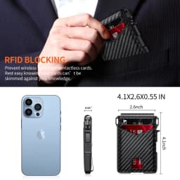 Pánská peněženka, taktická skládací peněženka pro muže, kovová RFID blokovací hliníková peněženka s držákem na karty, minimalistická pánská peněženka s dárkovou krabičkou - náhled 3