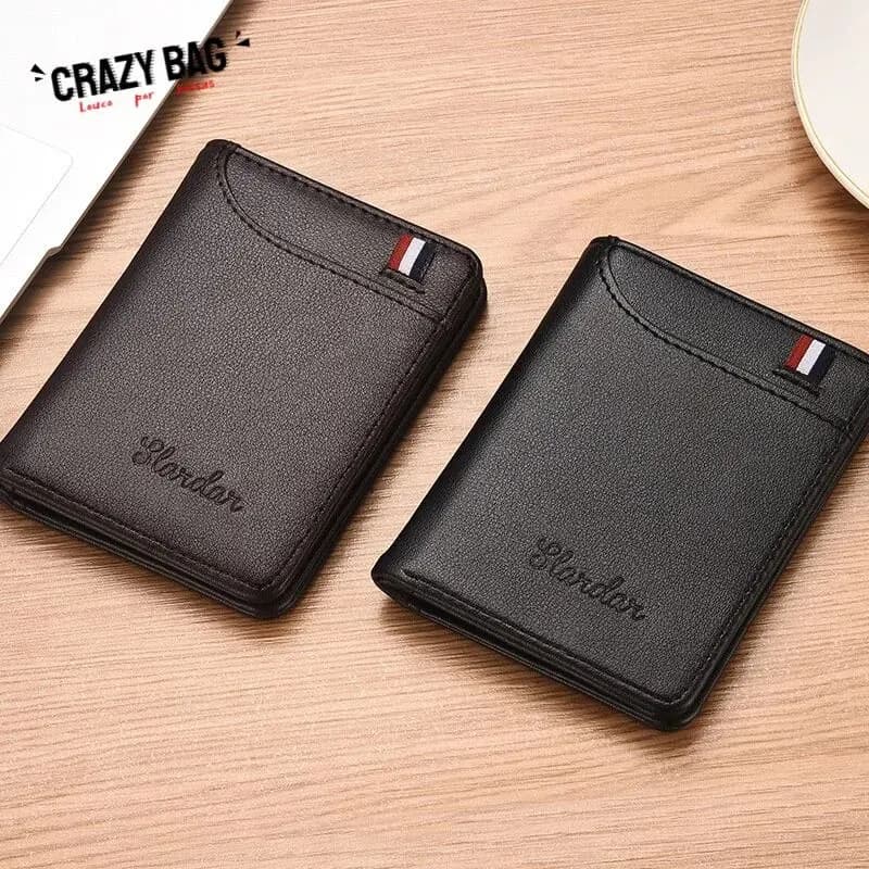 Ultra tenká pánská peněženka, vertikální, malý držák na karty, RFID blokování, tenký minimalistický design