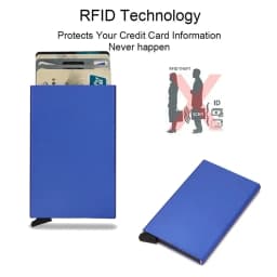 Tenká RFID pouzdro na kreditní karty z hliníku, minimalistická peněženka pro muže a ženy, pouzdro na vizitky - náhled 6