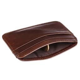 Tenká peněženka z pravé kůže pro muže, pouzdro na kreditní karty, tenká vintage mini kabelka, spona na peníze - náhled 3