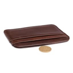 Tenká peněženka z pravé kůže pro muže, pouzdro na kreditní karty, tenká vintage mini kabelka, spona na peníze - náhled 6