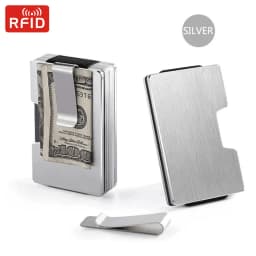 Tenká peněženka s RFID blokováním, pouzdro na kreditní karty z uhlíkových vláken, minimalistické kovové pouzdro pro muže - náhled 3