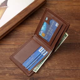 Pánská tenká skládací peněženka s kapsou na mince a pouzdry na karty - RFID ochrana Business Wallet - náhled 6