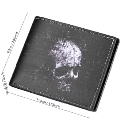 Lebka Tisk Krátká peněženka Retro Gothic Mincová peněženka pro muže a ženy Kompaktní Bifold - náhled 5