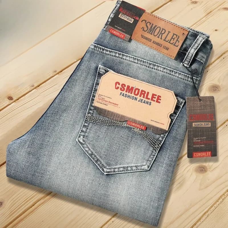 Pánské džíny rovný střih pohodlné klasické denimové kalhoty podzim zima stretch móda