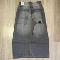 Pánské baggy džíny s vysokým pasem - široké retro kalhoty streetwear styl Y2K gothic - náhled 5