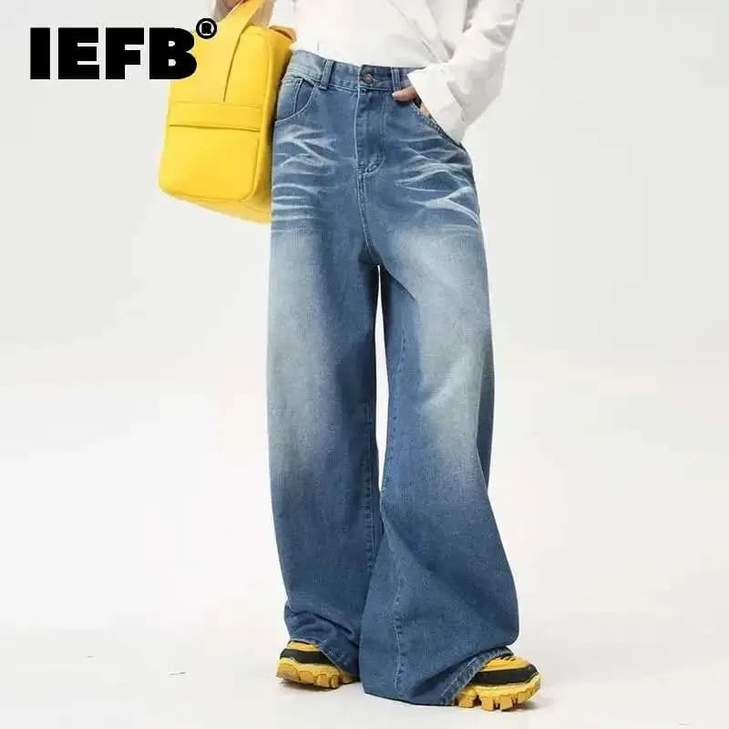Pánské džíny široké rovné nohy letní casual denim kalhoty jarní módní oblečení