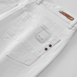 Pánské bílé džíny slim fit elastické rovné kalhoty casual business denim - náhled 5